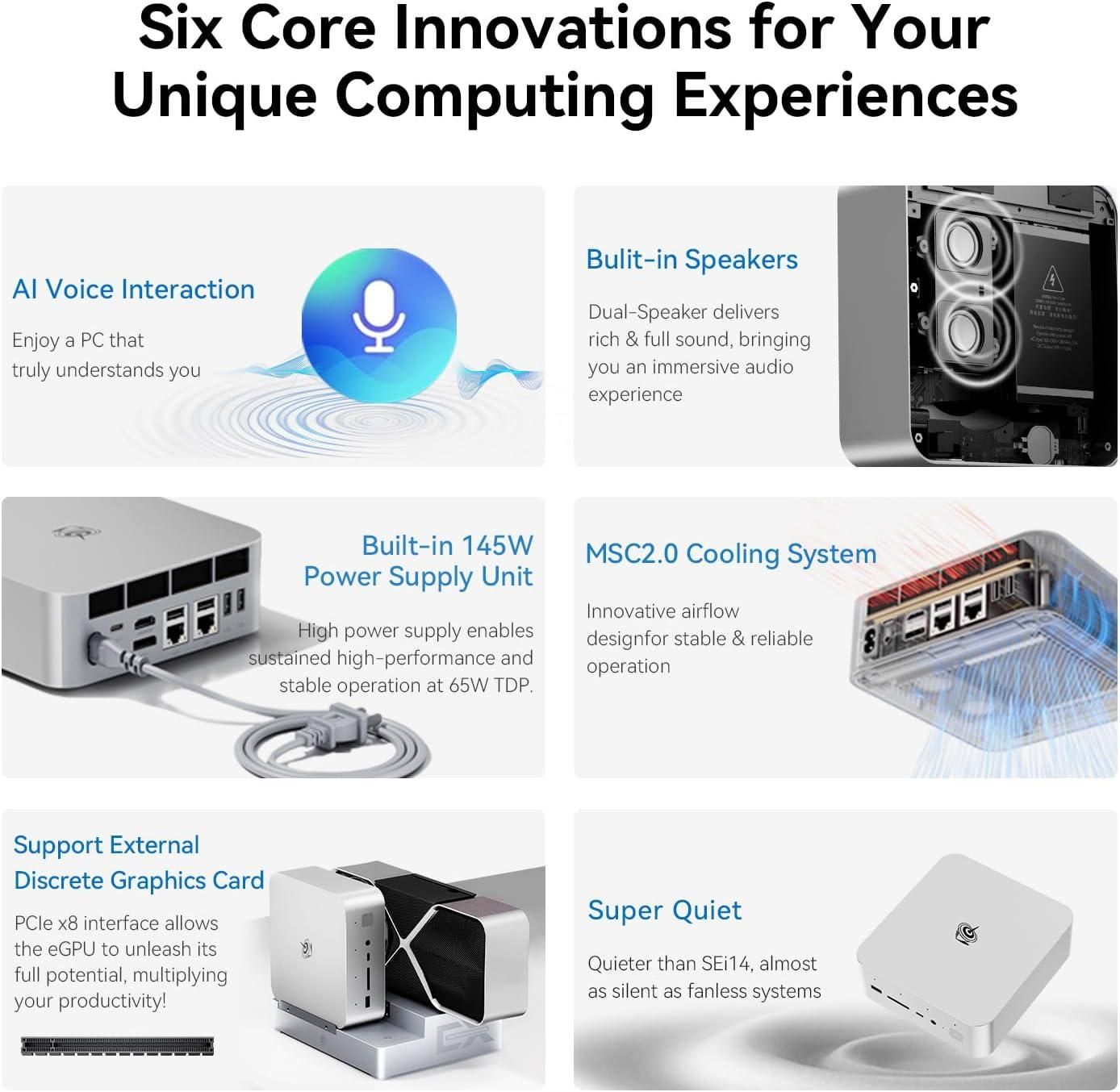 Beelink GTi14 Ultra Mini PC, Intel Core Ultra 9 185H (16C/22T up to 5 ...