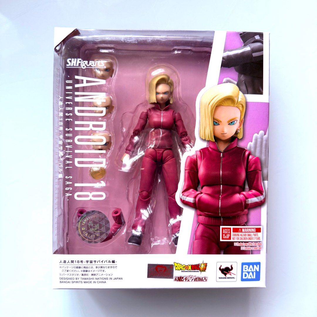 BNIB Bandai Tamashii Nations s.h.figuarts Android 18 Universe Survival Saga Dragon Ball SHFiguarts SHF Action Figure, Authentic, New, Sealed & Unopened in Mint Condition Box (Category: Toy Figures) located in Singapore. Submitted by tudor8 (Listing ID 1360799982, Image 1). Description: Authentic, New & Sealed in Mint Condition 😊 Fixed price please, thanks 😊 First come first served basis while stocks last :) Items sold are not exchangeable/ retu