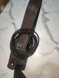 Electric guitar strap and cable