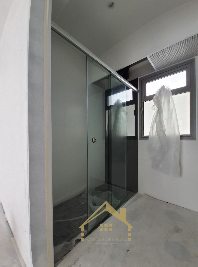 👍Frameless 1 Fixed 1 Slide Shower Screen 👍63109553481859112
