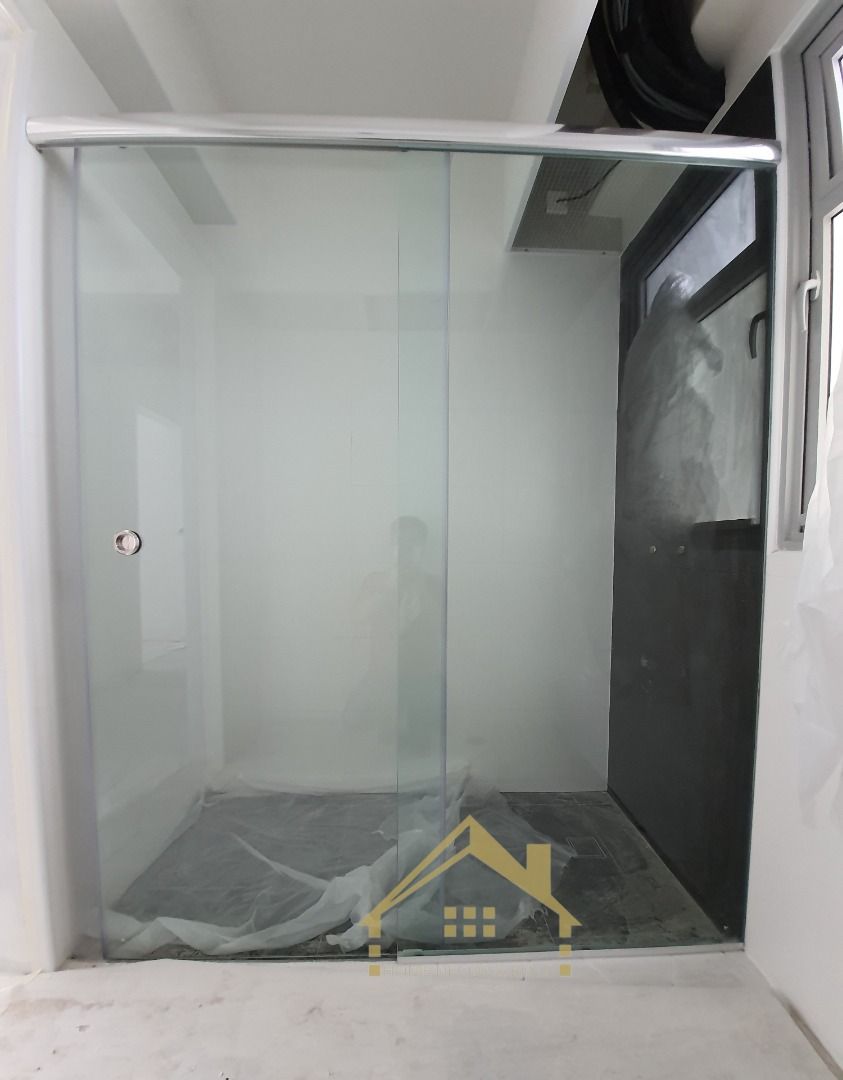 👍Frameless 1 Fixed 1 Slide Shower Screen 👍63109553481859114