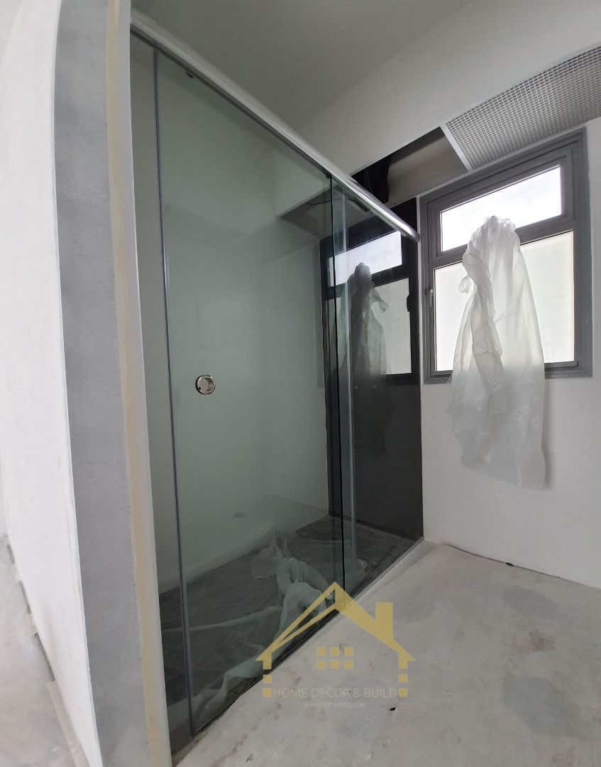 👍Frameless 1 Fixed 1 Slide Shower Screen 👍63109553481859111