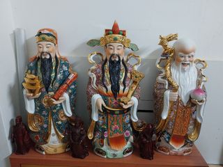 中国古玩　白磁福禄寿人物置物 Fu lu shou 福禄寿” For Sale | Vintage Collectibles