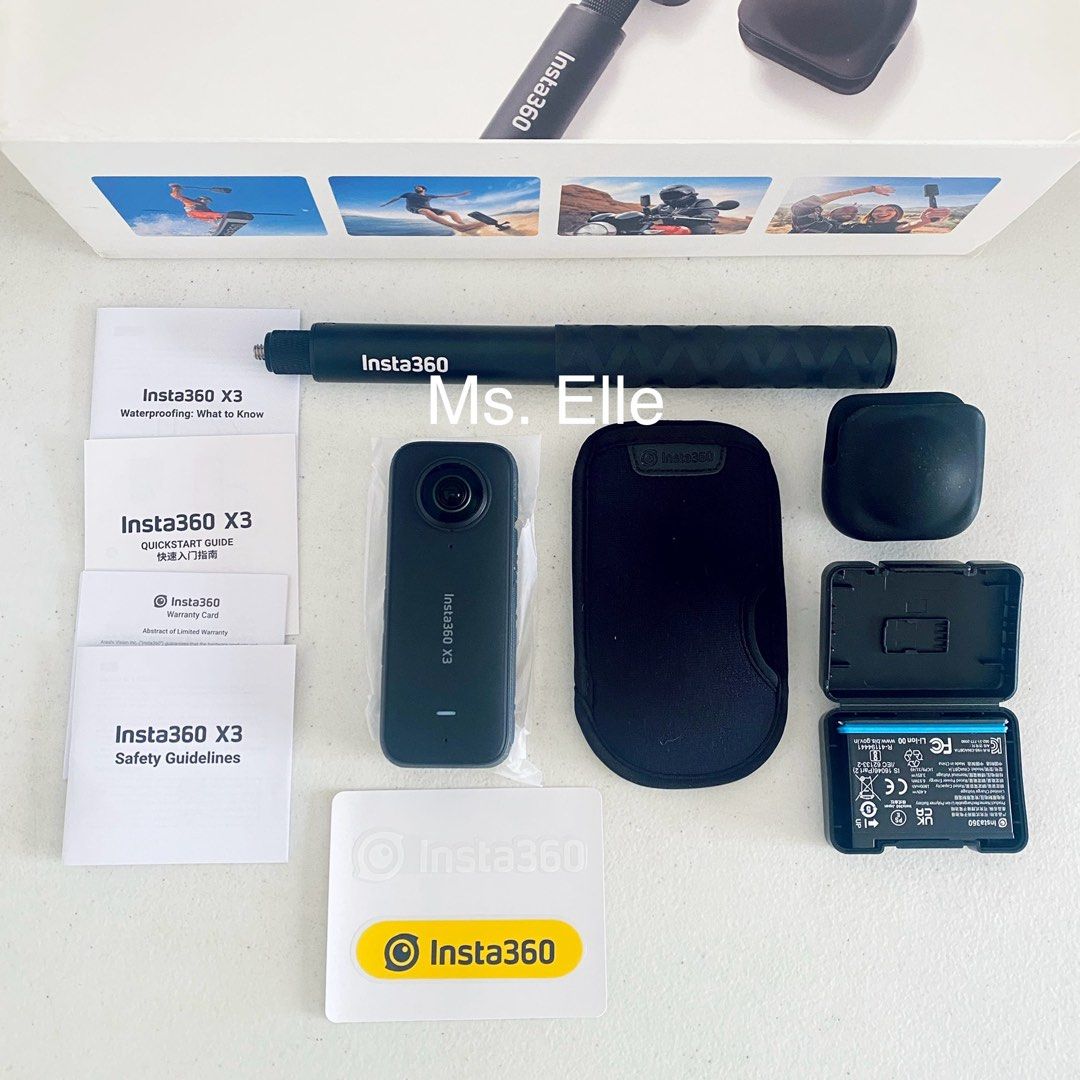 Insta360 X3 action cam Adventure Kit (Category: Cameras) located in Quezon City. Submitted by mselle.usgoodies (Listing ID 1360731731, Image 3). Description: Insta360 X3 action cam Adventure Kit Used twice only Complete inclusions With extra battery.
