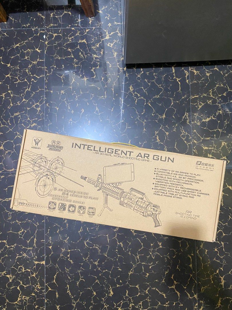 Intelligent AR Gun Toy Gun (Category: Action & Battle Toys) located in Baliuag. Submitted by pauseller (Listing ID 1360848877, Image 1). Description: Intelligent AR Gun Can be connected to your phones Parang vr Sealed box Lbc cop Gcash Baliwag, Bulacan.