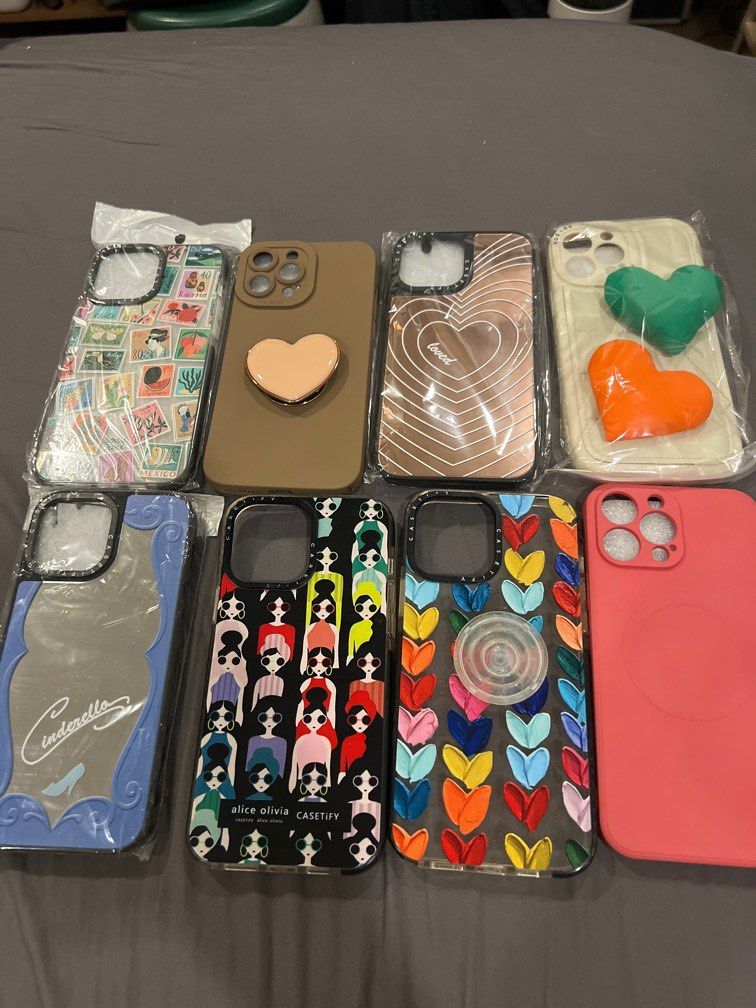 iPhone 13 Promax preowned cases SET 2 (Category: Cases & Sleeves) located in Quezon City. Submitted by bloompicks (Listing ID 1360853964, Image 1). Description: 8 cases. Buy per set only! Pre owned, each used a few times only Cannot switch with other sets. .