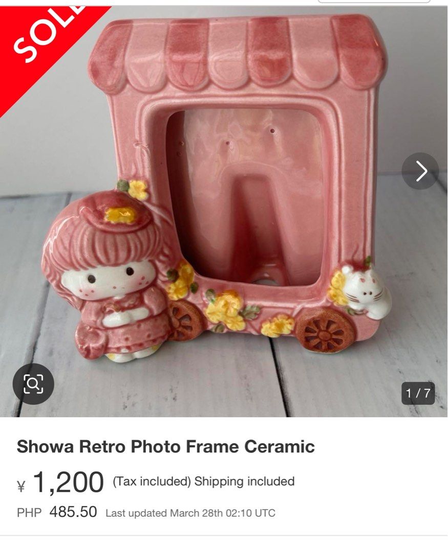 Kotobuki ceramic retro small photo frame (Category: Frames & Pictures) located in Davao. Submitted by favoritepreloved (Listing ID 1360867863, Image 2). Description: ❤️ 7.5 cm X 10cm.