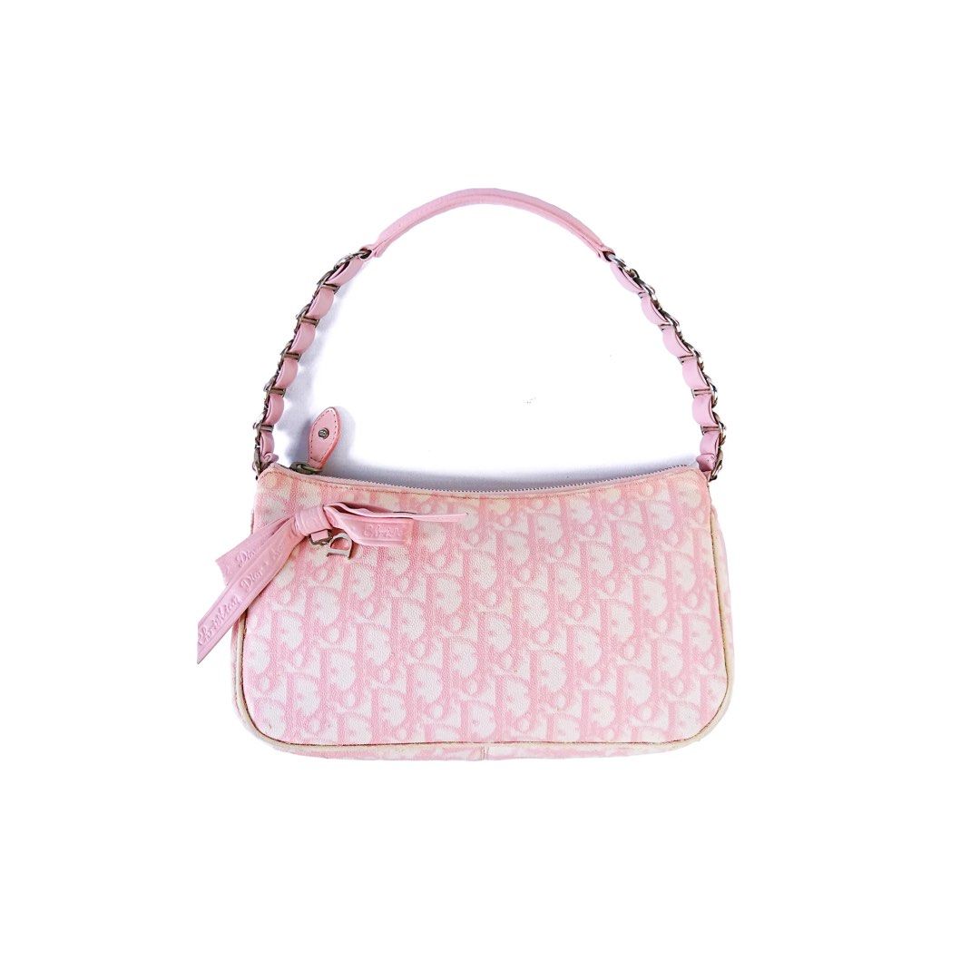 LOOKING FOR: DIOR ROMANTIQUE PINK MONOGRAM SHOULDER BAG (Category: Luxury Bags & Wallets) located in Pasig City. Submitted by decluttering_slay (Listing ID 1360854704, Image 2). Description: PLS DM ME IF U HAVE THIS !!.