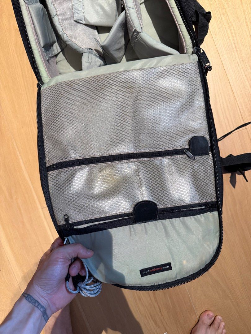 Lowepro camera backpack (Category: Backpacks) located in Singapore. Submitted by 123134l (Listing ID 1360733882, Image 3). Description: Used, small stain on the inner flap of the backpack, has a padded compartment for laptop as well .