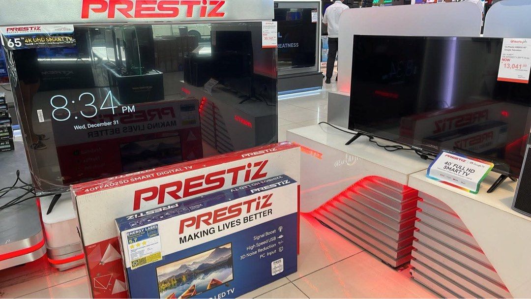 PRESTIZ LED SMART TV (Category: Projectors) located in Quezon City. Submitted by maryann.dimalanta (Listing ID 1360823573, Image 2). Description: Prestiz LED TV 32b83g Srp 10,490 Cash 8,700 Wpreu4002 Srp 14,990 Cash 12,500 40b83g Srp 14,490 Cash 12,000 Wpreu4303 Srp 16,390 Cash 13,500 Wpreu6503svm Srp 33,490 Cash 27,200 Brand new and sealed with warranty and receipt 7 days replacement on factory defect Prestiz warranty Pick up / Viewing in the st