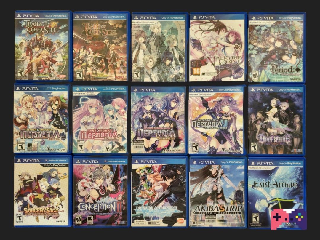 PS Vita Games (Category: PlayStation) located in Paranaque City. Submitted by john020497 (Listing ID 1360872567, Image 1). Description: For Sale: Trails of Cold Steel 1 - 2500 Trails of Cold Steel 2 - 2500 Norn 9 - 1500 Valkyrie Drive Bhikkhuni - 4000 Period - 1500 Hyperdimension Neptunia ReBirth 1 - 2500 Hyperdimension Neptunia ReBirth 2 - 3000 Hyperdimension Neptunia ReBirth 3 -3000 Odin Sphere - 4000 Sorcery Saga: The Curse Of The Great Curry 