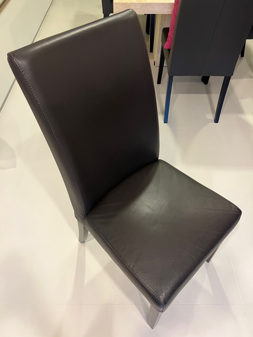 Full leather dining chair, Furniture & Home Living, Furniture, Chairs on Carousell