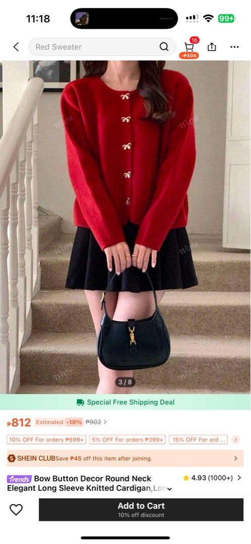 Red bow sweater longsleeves (Category: Longsleeves) located in Quezon City. Submitted by _itsA (Listing ID 1360849874, Image 2). Description: USED ONCE sa disneyland Size small Qc banawe location.