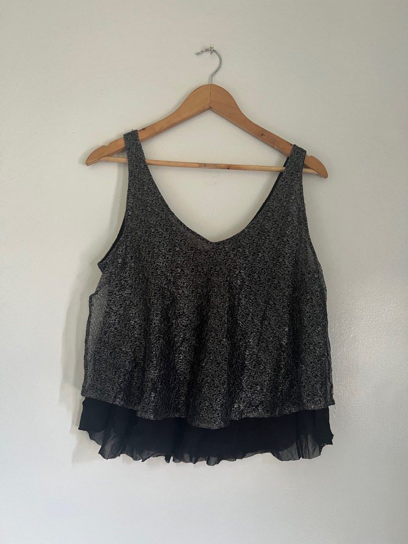 Shiny Black Sleeveless Low Neckline Top (Category: Sleeveless) located in Antipolo. Submitted by neveroldph (Listing ID 1360731226, Image 1). Description: Super cute and sexy.