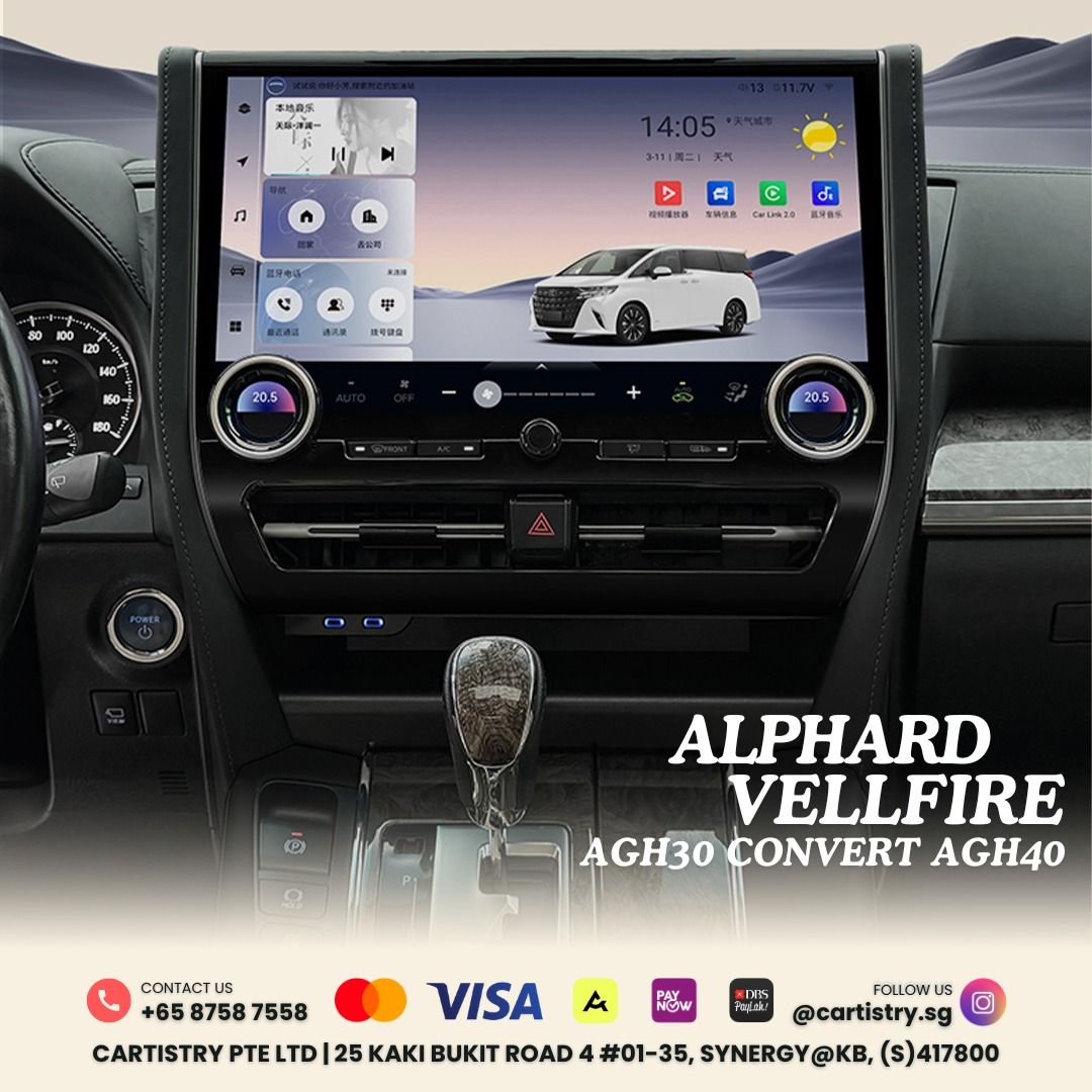 TOYOTA ALPHARD VELLFIRE AGH30 CONVERT TO AGH40 AH30 AH40 30-40 15.6 ...
