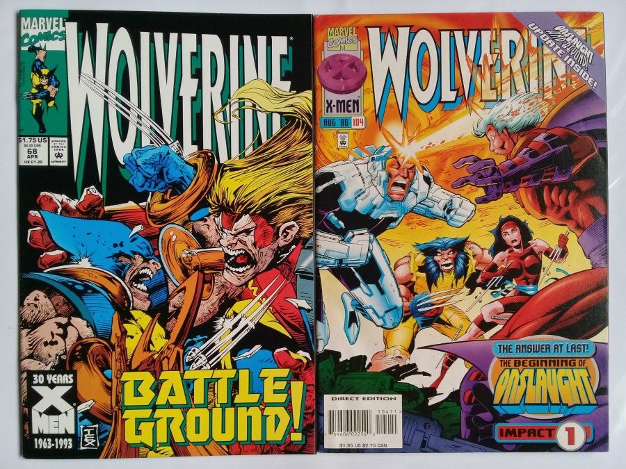 Wolverine comic books for SALE (Category: Comics & Manga) located in Imus. Submitted by mnxtoyhouse (Listing ID 1360846580, Image 1). Description: Marvel comic books Wolverine #68 & #104 PRICE: P200 each CONDITION: Fine, Complete, no torn pages. PAYMENT: Cash/GCash/BPI MEETUP: Imus, Cavite only SHIPPING: Buyers expense LBC/Lalamove #XMen #Wolverine #MarvelComics #ComicBook #Hobby #MNXToyHouse.