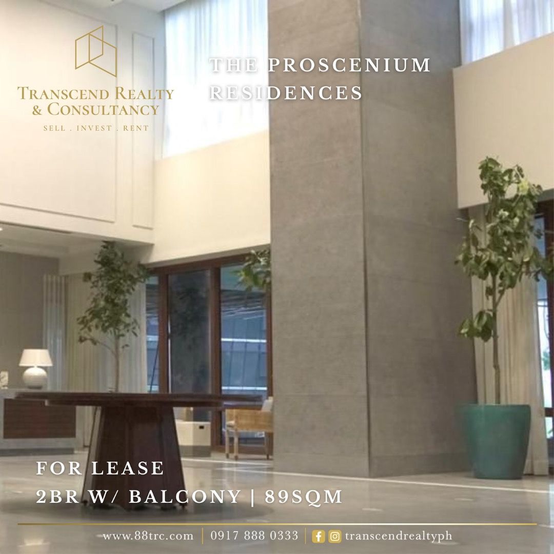 2 BEDROOM FOR LEASE IN PROSCENIUM RESIDENCES (Category: Apartments & Condos) located in Makati City. Submitted by transcendrealty (Listing ID 1361018267, Image 1). Description: Elevate your lifestyle in this fully furnished two bedroom unit with a balcony facing the makati skyline and Philippines top Premier residential space within Rockwell center, Makati. ⚜️ FOR LEASE The Proscenium Residences - 2 bedroom - 2 bathroom - 89 sqm - Fully furnished