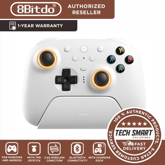 8BitDo Ultimate 2 Wireless Controller for Windows & Android, Gaming Controller with TMR Joysticks, Switchable Hall Effect/Tactile Triggers, RGB Fire Ring, 8Speed Wireless Tech (Category: Controllers) located in Las Pinas. Submitted by techsmartph (Listing ID 1360986347, Image 2). Description: * TMR Joysticks - Offering higher sensitivity, greater precision, and enhanced durability. * 8BitDo Exclusive Wireless Technology - “8Speed”, it delivers an