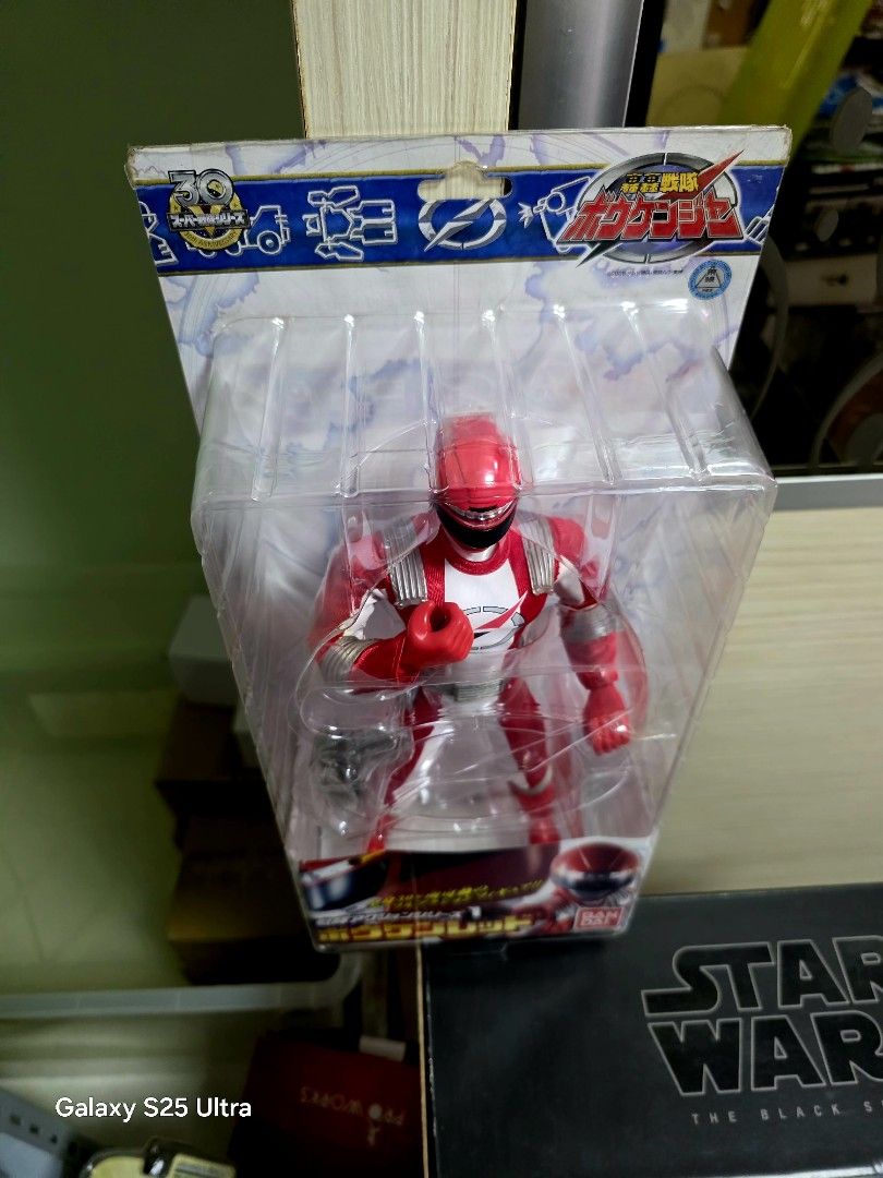 BANDAI RED OVERDRIVE RANGER campaign period year 2006 March 1 to June 30 (Rare collection figurine) (Category: Toy Figures) located in Singapore. Submitted by sb_lbwk23 (Listing ID 1360916626, Image 3). Description: Character: The figure represents Mack Hartford, the Red Overdrive Ranger, who is an android. In "GoGo Sentai Boukenger," the character is known as Bouken Red. Packaging: The packaging is labeled in Japanese release from the "Sentai Ac