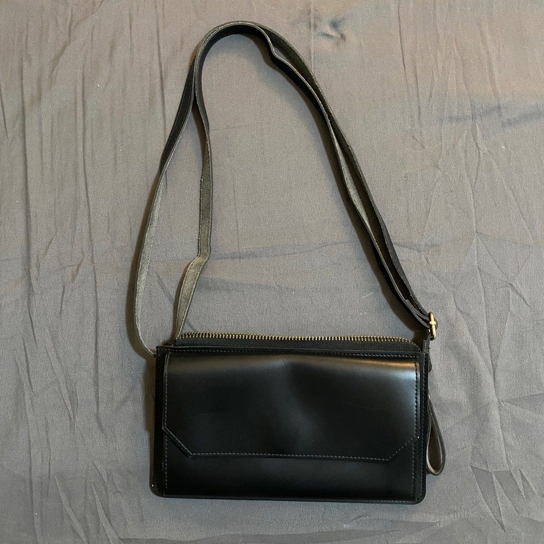 Black Cross-Body Bag (Category: Cross-body Bags) located in Rizal. Submitted by TheRetailAddict (Listing ID 1360992810, Image 1). Description: • A bit spacious • Has a built-in card holder •Bag has 2 slots inside • Has an outer slot.