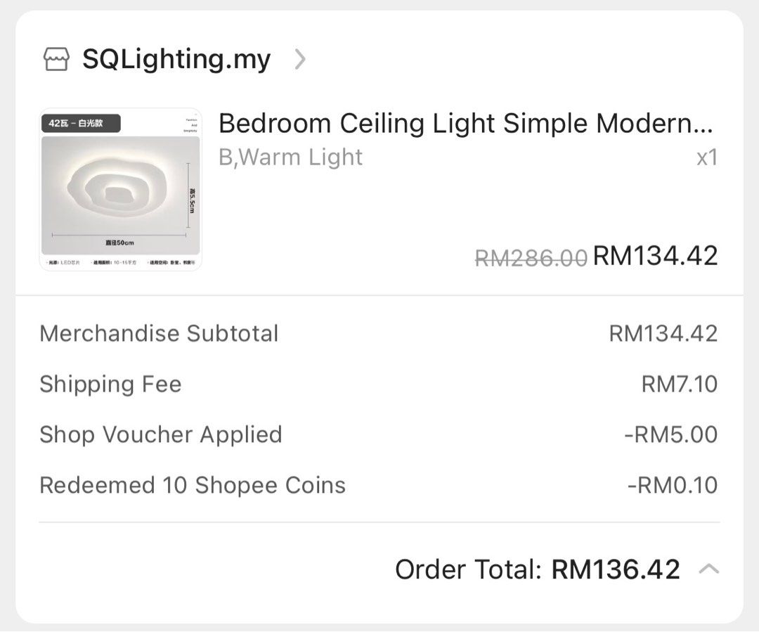Ceiling light (Category: Lighting) located in Shah Alam. Submitted by iynvv (Listing ID 1361003360, Image 2). Description: .