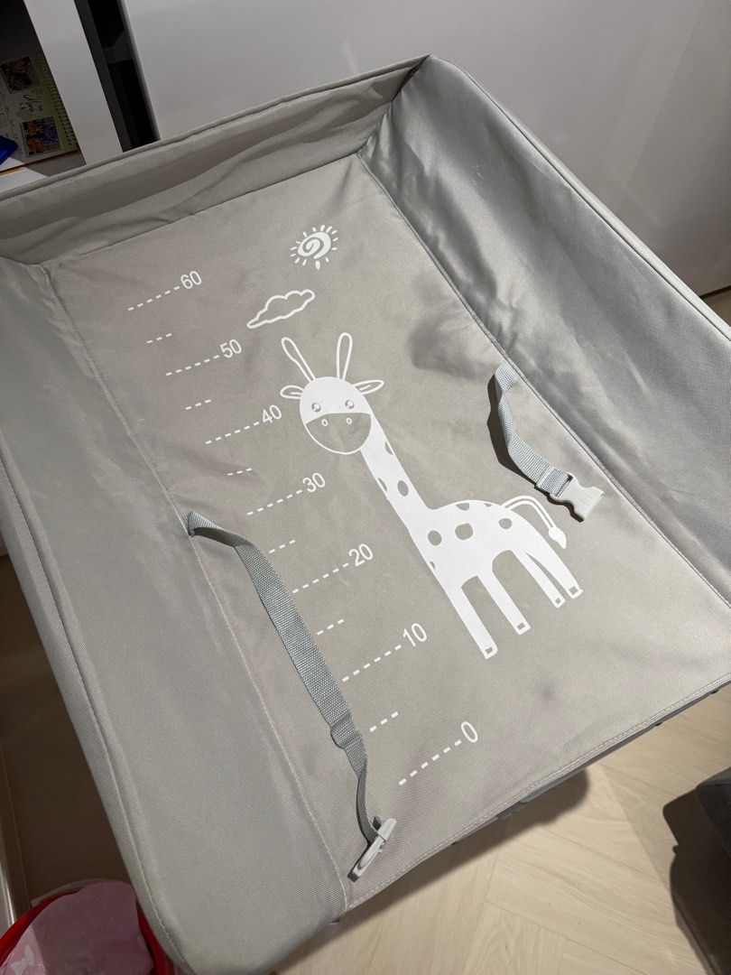 Changing table (Category: Changing Mats & Accessories) located in Singapore. Submitted by shoppyqueeny (Listing ID 1360955577, Image 3). Description: Still in good condition Refer to picture for condition of cloth top (can be washed) Movable wheels and can lock Self collect near potong pasir .