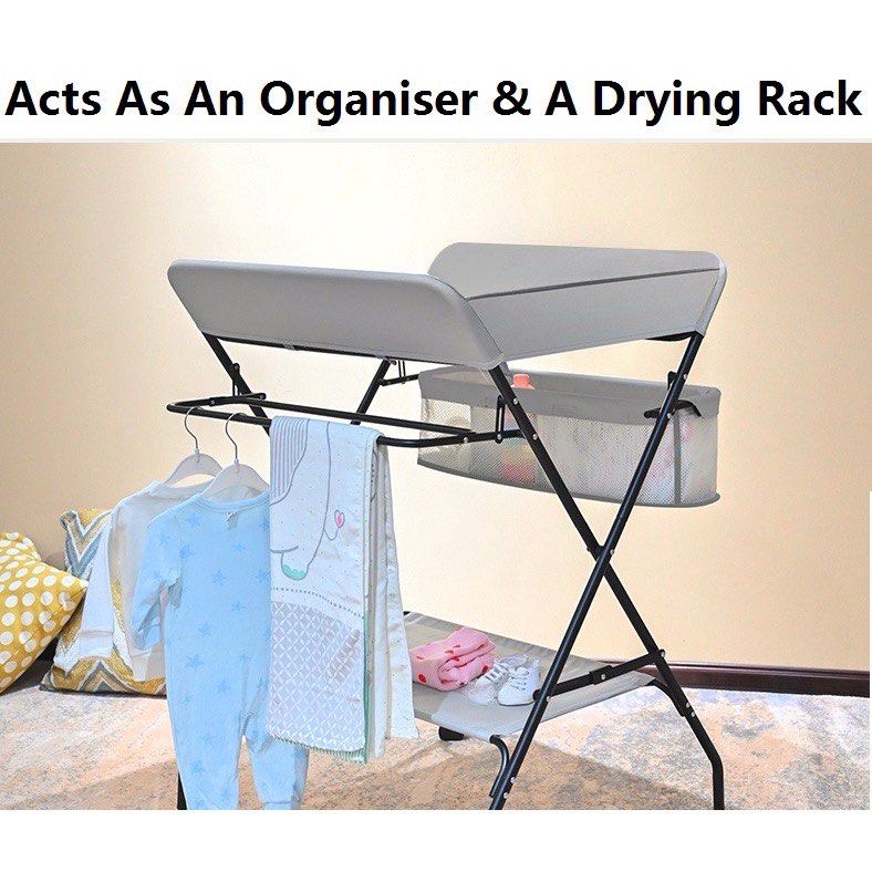 Changing table (Category: Changing Mats & Accessories) located in Singapore. Submitted by shoppyqueeny (Listing ID 1360955577, Image 1). Description: Still in good condition Refer to picture for condition of cloth top (can be washed) Movable wheels and can lock Self collect near potong pasir .