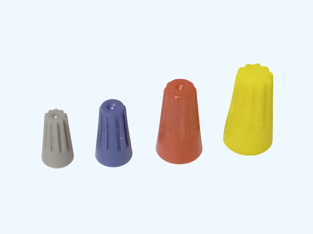 ELECTRICAL WIRE CAPS (5-PCS per ORDER), INSULATING INSERT TWIST WIRE CONNECTOR with SPRING, RANDOM (Category: Electrical, Adaptors & Sockets) located in Quezon City. Submitted by besteinpc (Listing ID 1360940423, Image 3). Description: ELECTRICAL WIRE CAPS (5-PCS per ORDER), INSULATING INSERT TWIST WIRE CONNECTOR with SPRING, RANDOM FEATURES: Width x Height 👉C1: 7x14mm (gray, orange, yellow), supports 22 and 16 AWG 👉C2: 9x17mm (orange, blue), s