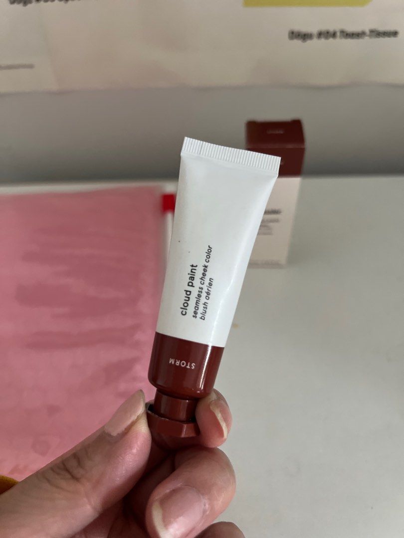 Glossier Cloud Paint in Storm (Category: Makeup) located in Rizal. Submitted by pink.dreams (Listing ID 1360943034, Image 2). Description: Purchased from Glossier NY store Only used three dots Comes complete with box and pink pouch.