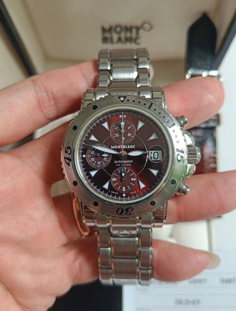 Montblanc sport automatic chronograph meisterstuck 7034 brown dial