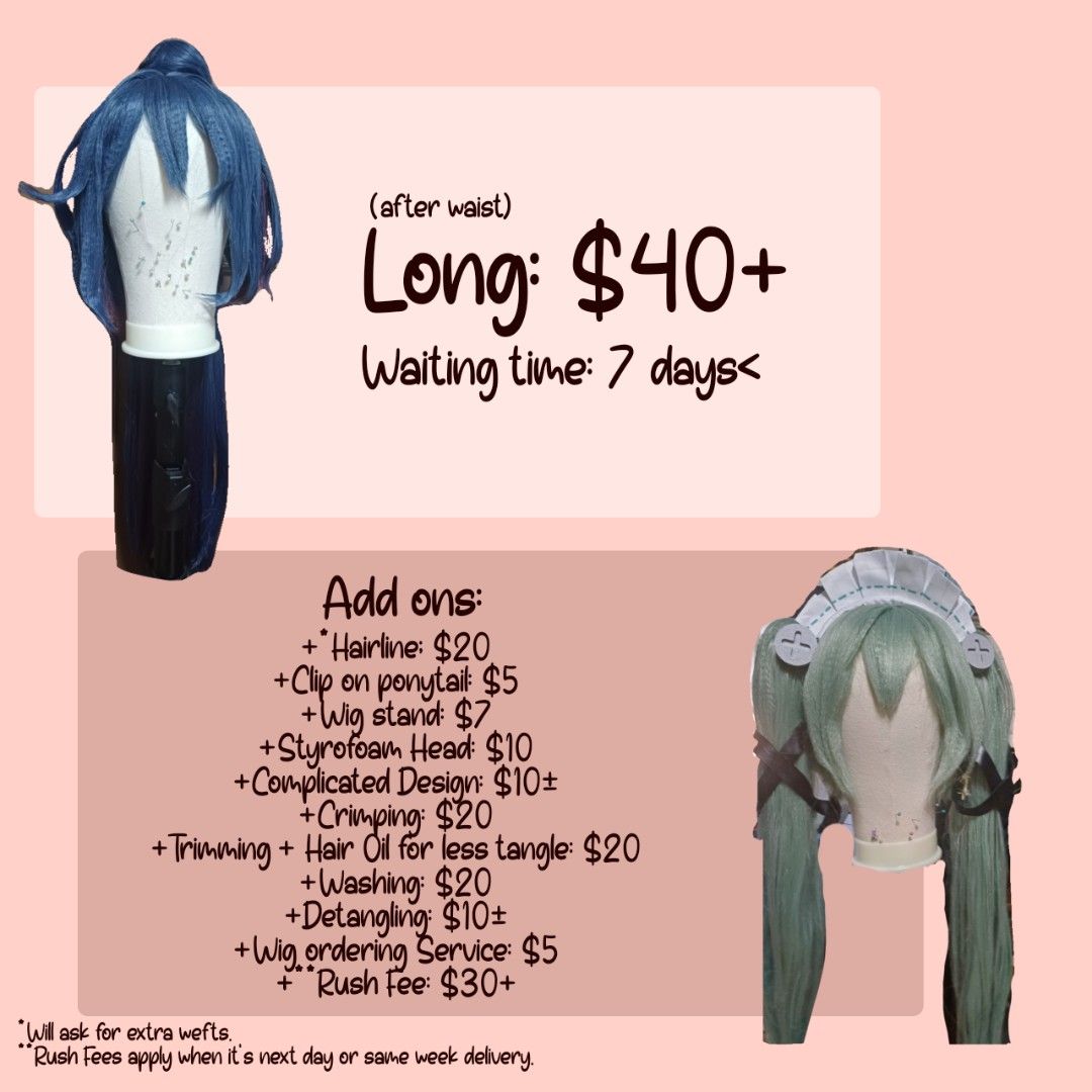 Wig Comms! (Category: Everything Else) located in Singapore. Submitted by Natali (Listing ID 1360976115, Image 3). Description: Slots: 3.