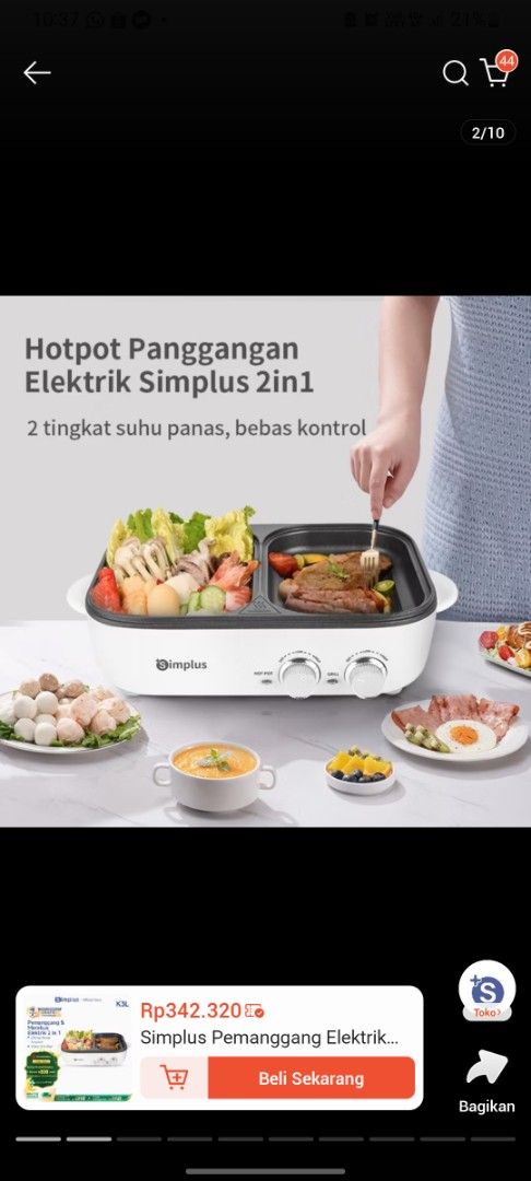 Pemanggang elektrik (Kategori: Kitchen & Appliances) berada di Jakarta Pusat. Dikirim oleh annlookup (ID iklan 1360899057, Gambar 2). Deskripsi: kondisi mulus karena baru sekali pakai, minus box saja. daya listrik 1300W kapasitas panci 1,5L bisa untuk panggang dan rebus boleh di nego yaa tapi jangan sadis🙏🏻.
