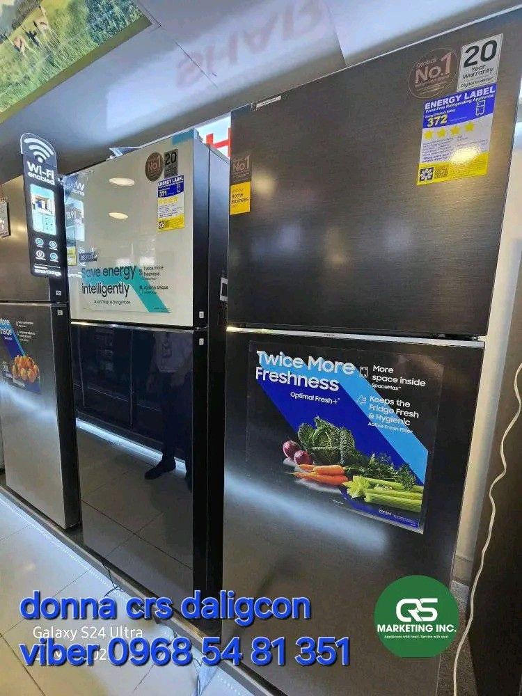 Samsung two door ref (Category: Refrigerators and Freezers) located in Quezon City. Submitted by daligcon19 (Listing ID 1360979757, Image 2). Description: ❄️ COMPLETE LIST OF SAMSUNG TWO DOOR INVERTER REFRIGERATOR NO FROST ❄️ RT20FARVDSA 7.4- 16,600 RT22M4033UT 8.4 - 19,400 RT25FARBDUT 9.1 - 20,000 RT31CG5424S9 10.8 - 21,400 INOX RT31CB564422 10.8 - 29,500 Bespoke Smarthing Clean Black RT31CB56448C 10.8 - 24,500 Bespoke White Pink RT35CG5444S9 12