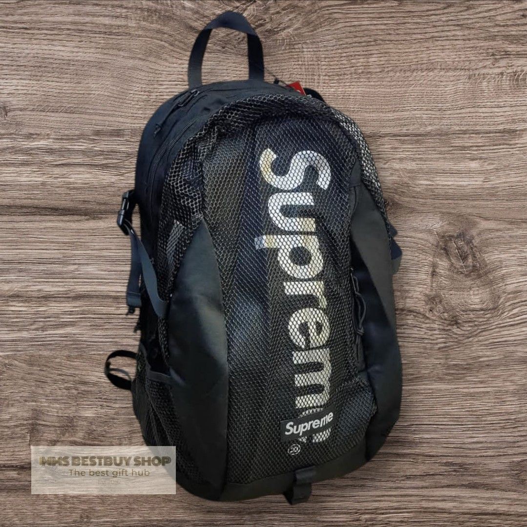 SS20 SUPREME BACKPACK (Category: Backpacks) located in Manila. Submitted by mms_bestshop (Listing ID 1361033586, Image 1). Description: 💯💯 Authentic💯💯 (What you see.! what you get.!) 100% direct seller💯 inclusion: tags, ziplock color: Blue,Red, Black With laptop compartment fit up to 15inch 100% water proof materials: nylon, Oxford limited stock only also available Lbc- Cash on delivery and cash on pick up Lalamove -same day cash on delivery