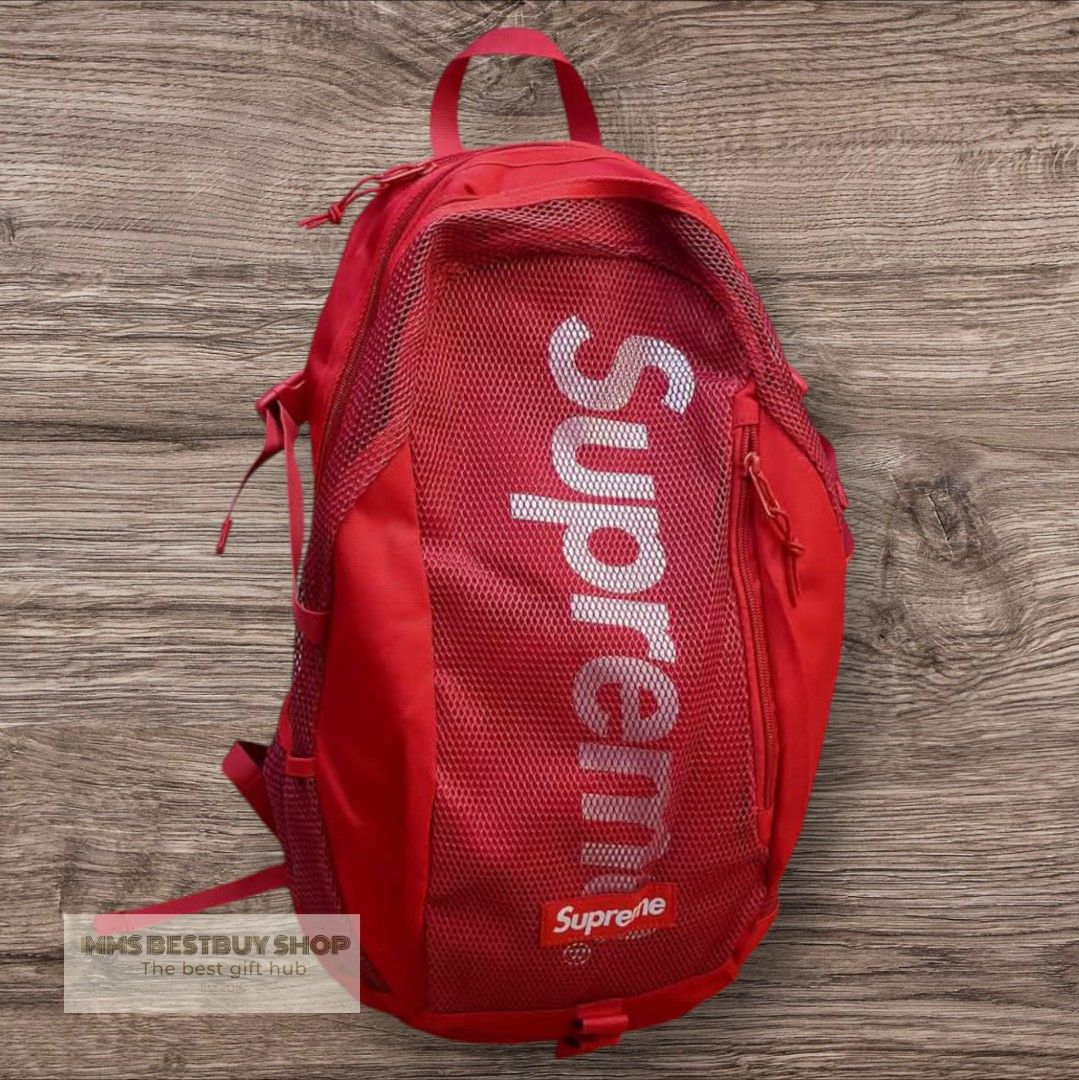 SS20 SUPREME BACKPACK (Category: Backpacks) located in Manila. Submitted by mms_bestshop (Listing ID 1361033586, Image 2). Description: 💯💯 Authentic💯💯 (What you see.! what you get.!) 100% direct seller💯 inclusion: tags, ziplock color: Blue,Red, Black With laptop compartment fit up to 15inch 100% water proof materials: nylon, Oxford limited stock only also available Lbc- Cash on delivery and cash on pick up Lalamove -same day cash on delivery