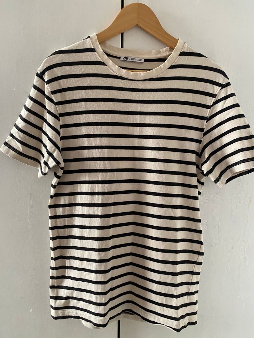 Zara | Stripes shirt - Black & White (Category: Shirts) located in Las Pinas. Submitted by _chic (Listing ID 1361000561, Image 1). Description: USA S / EUR S Small on tag, can fit up to Semi-Large Shoulder: 18 inches Chest: 20 Length: 28 In good condition. .