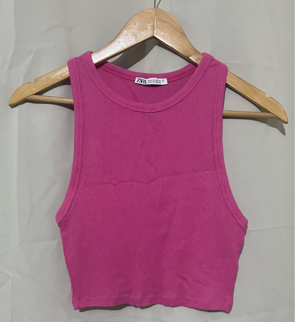ZARA Racerback Top (Category: Sleeveless) located in Quezon City. Submitted by jayb_ (Listing ID 1360960054, Image 1). Description: Color Pink.