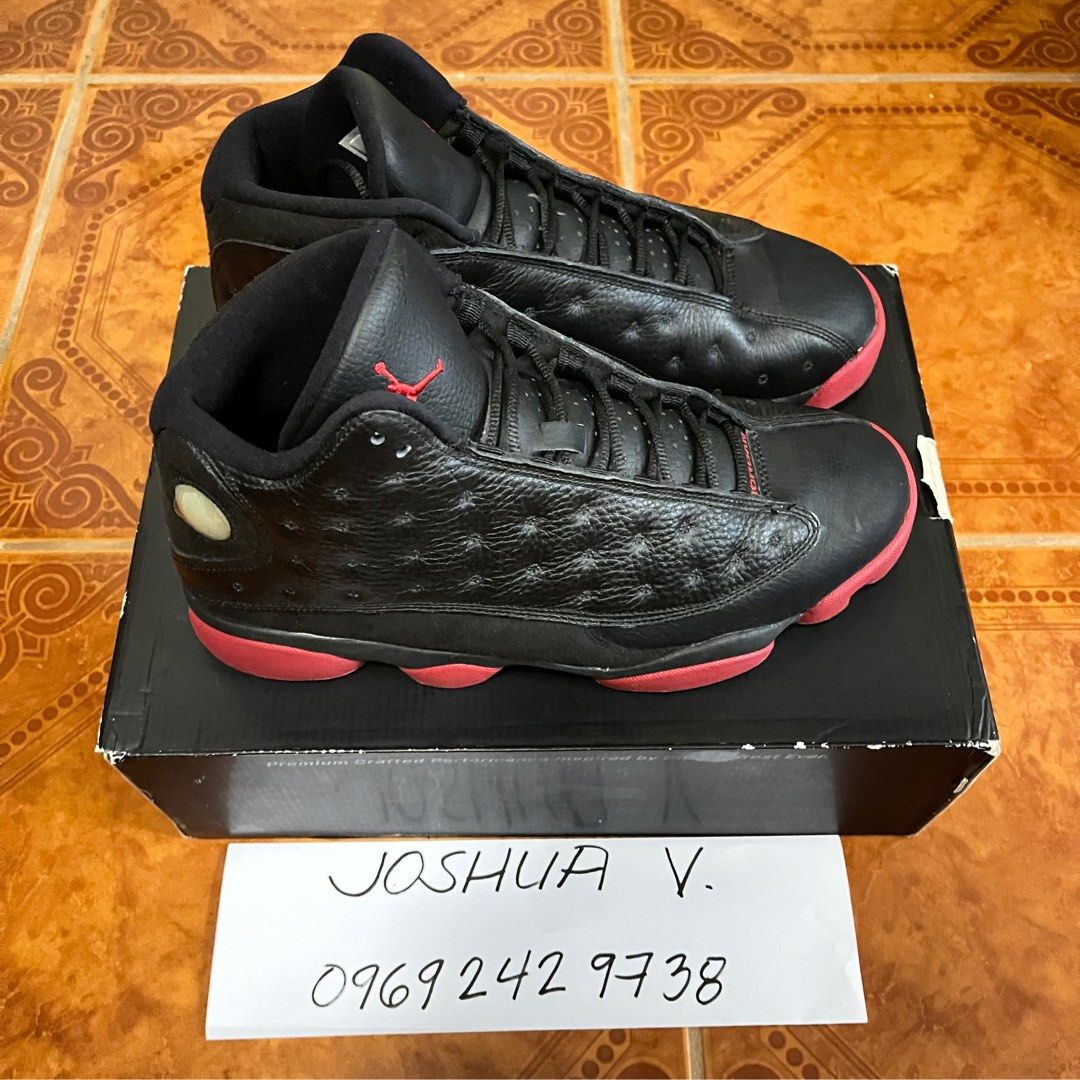 Air Jordan 13 Retro Dirty Bred (Category: Sneakers) located in Las Pinas. Submitted by bazach (Listing ID 1354864132, Image 2). Description: Air Jordan 13 Retro Dirty Bred SIZE 10.5 US M *Name on photo is my husband Comes with Box Rarely used RFS: Decluttering.