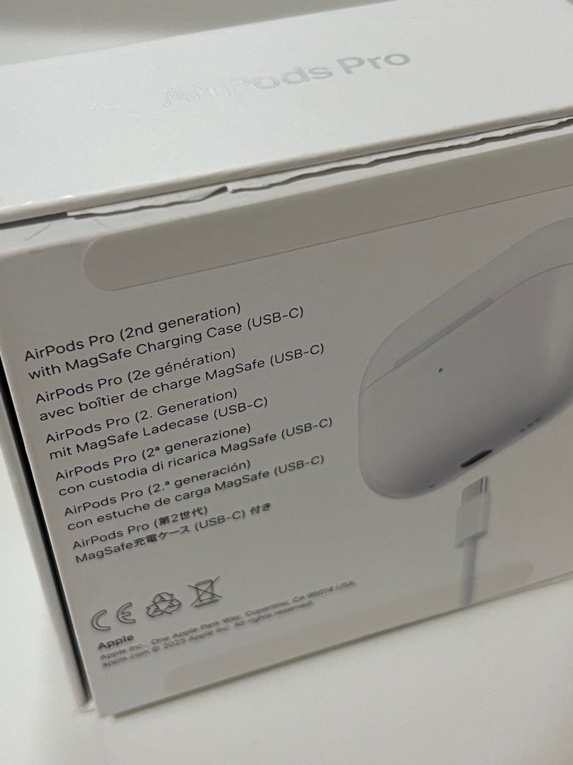 Airpods Pro 2nd Generation (Category: Headphones & Headsets) located in Manila. Submitted by Cells_Collection (Listing ID 1356113648, Image 2). Description: Selling Airpods Pro 2nd Gen Lightning - 100% Authentic - Bought it from Apple Store - No issues, 100% working - Complete with box, unused eartips and with cable - Rfs: Not using it anymore, I just used it thrice Meetup: Sm santa mesa Shipping Fee Shouldered by buyer.