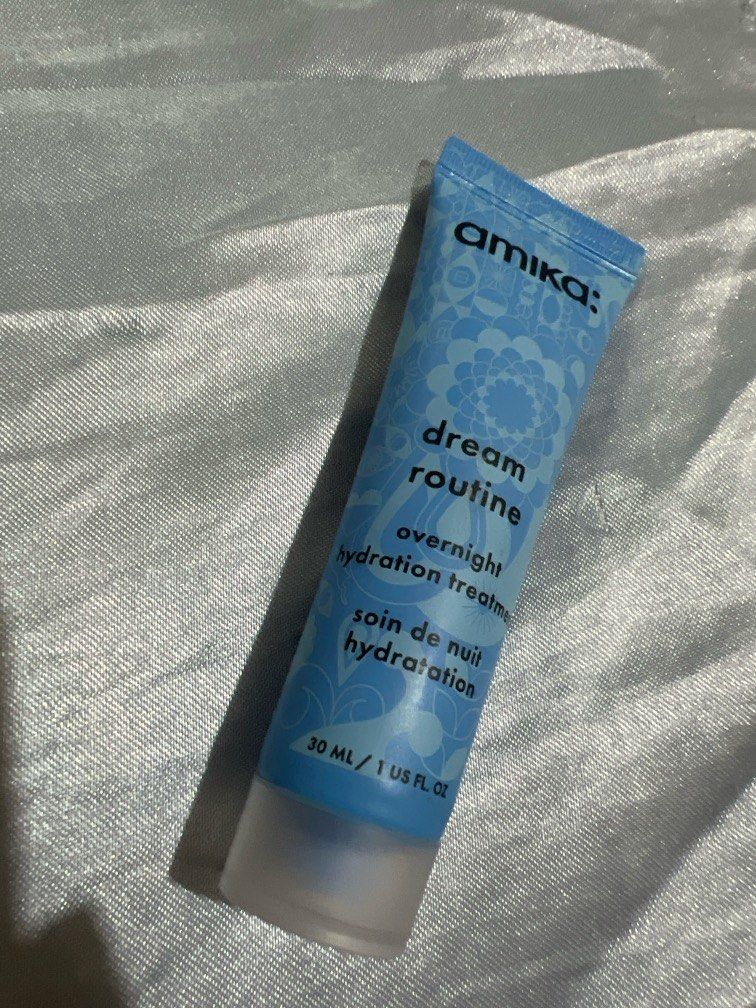 Amika Dream Routine Overnight Hydration Treatment 30ml (Category: Hair) located in Pasig City. Submitted by inah.budolera (Listing ID 1356199263, Image 2). Description: brand new! sealed pa from $eph0raaaaa full size costs 2,200 mini size / good for travel night hair mask.