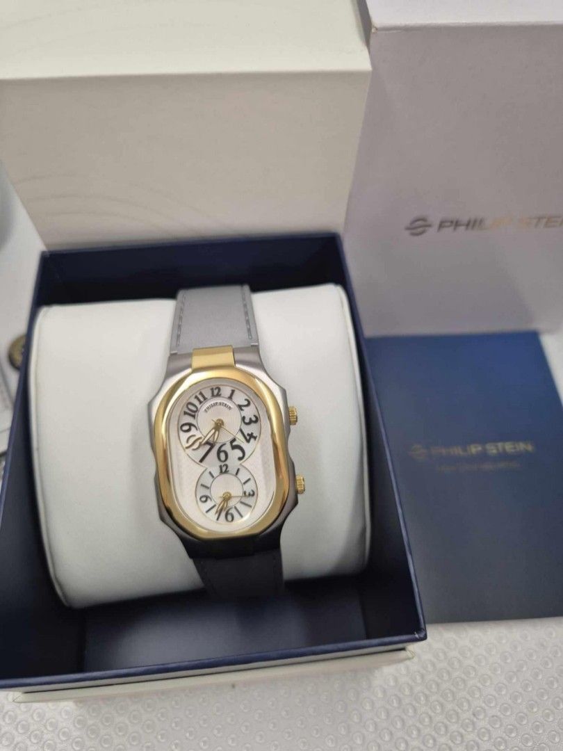 Authentic Philip Stein Watch (Category: Luxury Watches) located in Manila. Submitted by nhelnhelly (Listing ID 1302111050, Image 2). Description: ON HAND PH 💯% AUTHENTIC PHILIP STEIN Signature LARGE Yellow Gold Two Tone Unisex Watch BRAND NEW COMPLETE U.S. PACKAGE free delivery.