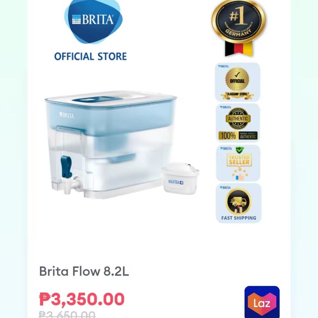 Brita Flow (Category: Water Purifiers & Dispensers) located in Paranaque City. Submitted by hizonrj_g (Listing ID 1356130549, Image 1). Description: Brita Flow 8.2L #CopperedG #pppMGh #BullEyedDaily #Brita *link below 👇 mailing & delivery.
