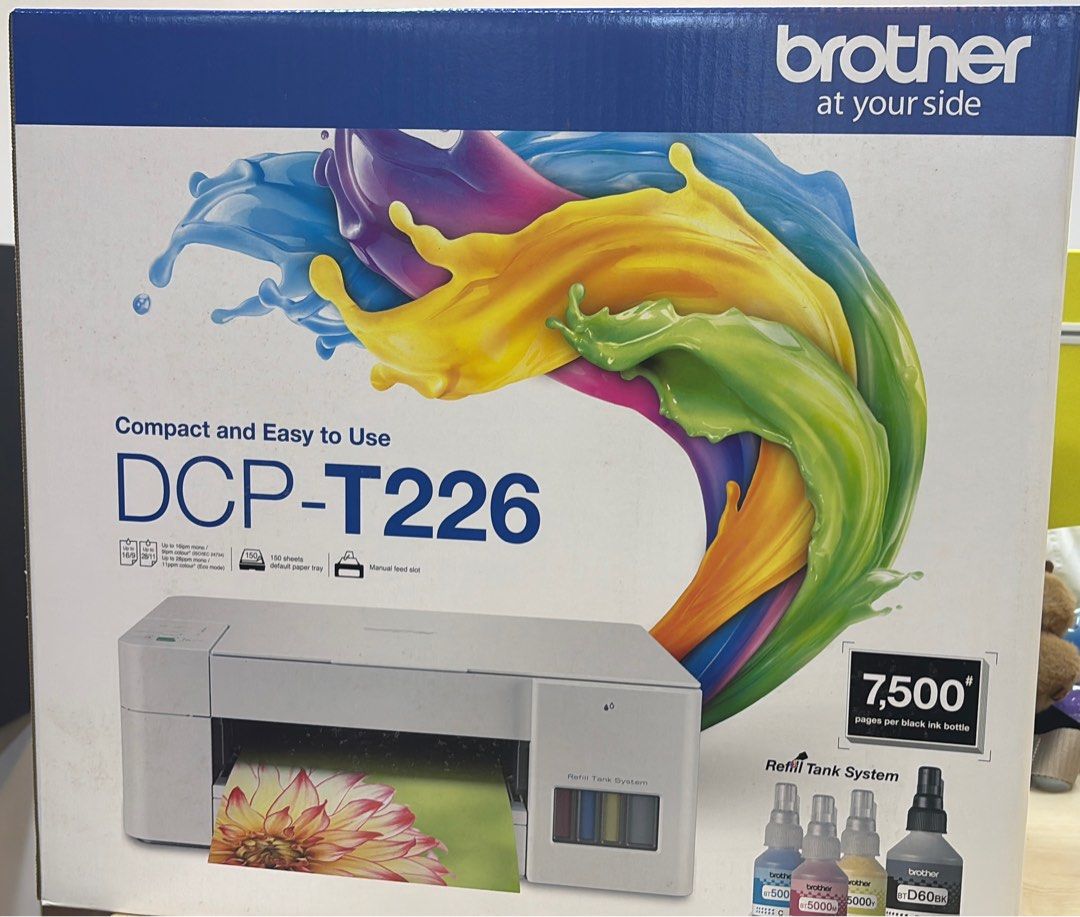 BROTHER DCP-T226 A4 3-IN-1 COLOUR INK TANK PRINTER | REFILL INK TANK ...