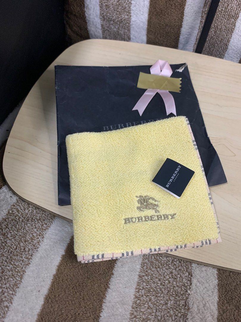Burberry Bnew face towel (Category: Towels, Napkins & Holders) located in Cabanatuan. Submitted by mjluxxejapan (Listing ID 1356050814, Image 1). Description: Fixed price Bnew details posted approx 9.5”x9.5” meas cotton makapal .