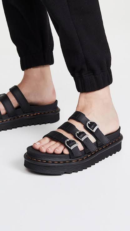 Dr Martens Blaire Slide Leather Sandals (Category: Flats & Sandals) located in Imus. Submitted by blankvandal (Listing ID 1356083241, Image 2). Description: Like new (used once; current condition shown in pics 5-9) US size 8 Footbed length 10.21” .