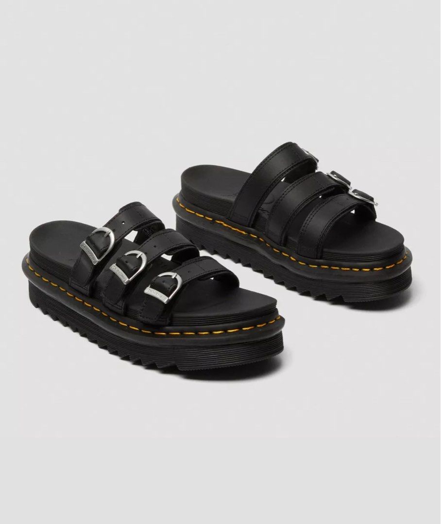 Dr Martens Blaire Slide Leather Sandals (Category: Flats & Sandals) located in Imus. Submitted by blankvandal (Listing ID 1356083241, Image 1). Description: Like new (used once; current condition shown in pics 5-9) US size 8 Footbed length 10.21” .