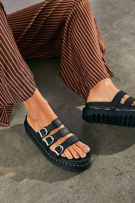 Dr Martens Blaire Slide Leather Sandals (Category: Flats & Sandals) located in Imus. Submitted by blankvandal (Listing ID 1356083241, Image 3). Description: Like new (used once; current condition shown in pics 5-9) US size 8 Footbed length 10.21” .