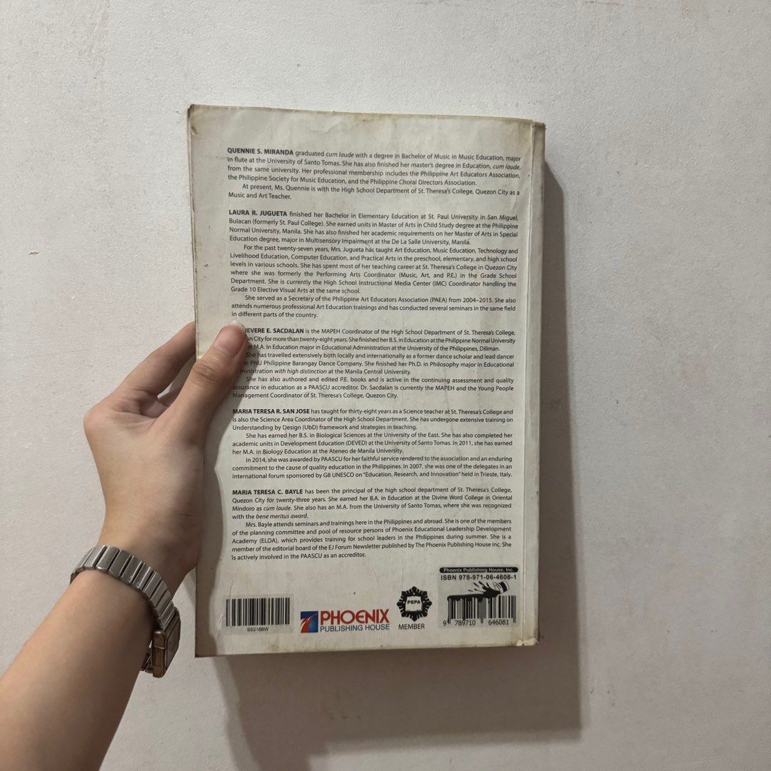 [Grade 10] MAPEH Book (Category: Textbooks) located in Manila. Submitted by tkilla (Listing ID 1356189567, Image 2). Description: .