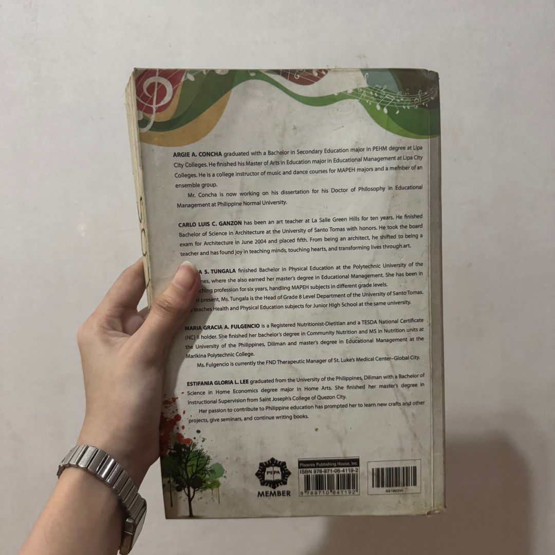 [Grade 9] MAPEH Book (Category: Textbooks) located in Manila. Submitted by tkilla (Listing ID 1356186390, Image 2). Description: .