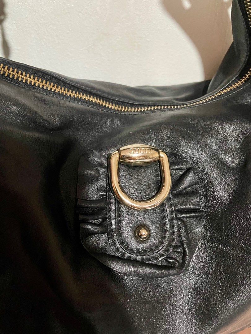 Gucci sabrina hobo bag (Category: Luxury Bags & Wallets) located in San Pablo. Submitted by prelovedbymistyblue (Listing ID 1356103596, Image 3). Description: Gucci sabrina black calf skin leather hobo bag. No major flaws except signs of use on the hardwares. Gucci underzip. Japan preloved. Selling low for 8000, down to 7000, down to 6500., down to 5500, 4800. Slightly negotiable..
